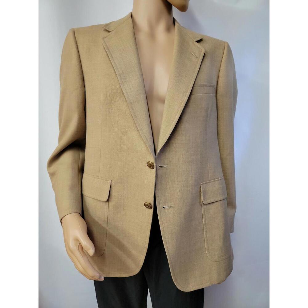 JACK NICKLAUS BLAZER MARX HART SCHAFFNER MEN Sz 43 JACKET GOLDEN BEAR BROWN #C4